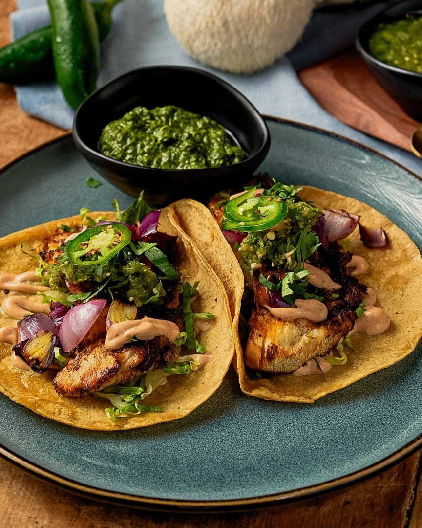 Two plant-based tacos from Gracias Madre.