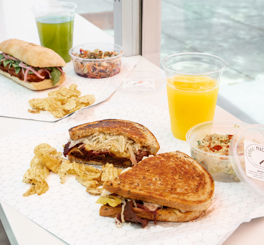 A plant-based sandwich from Maciel's Plant-Based Butcher and Deli.
