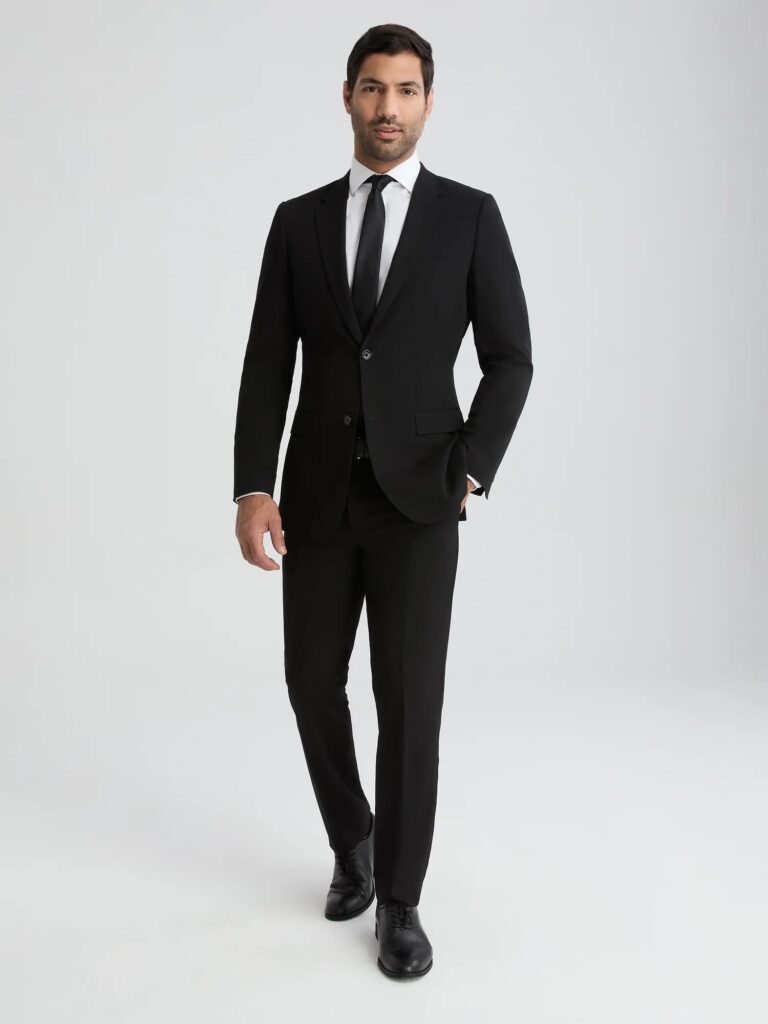 Full black suit look from SuitShop.