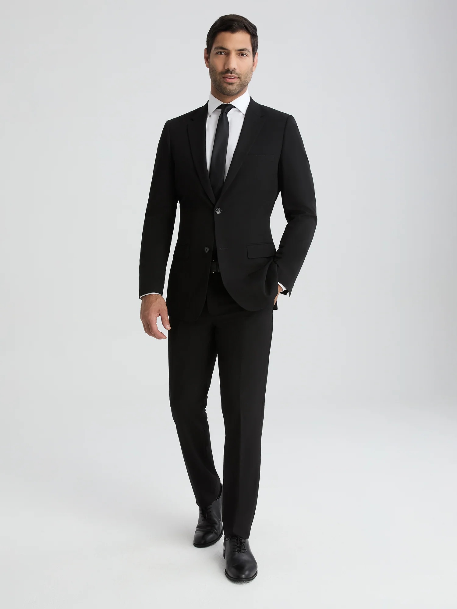Full black suit look from SuitShop.