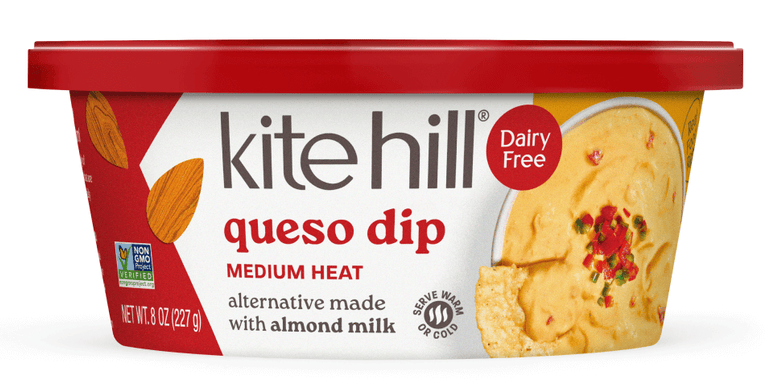 Tub of Kite Hill queso dip.