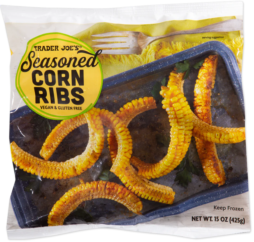 Trader Joe's Seasoned Corn Ribs package.