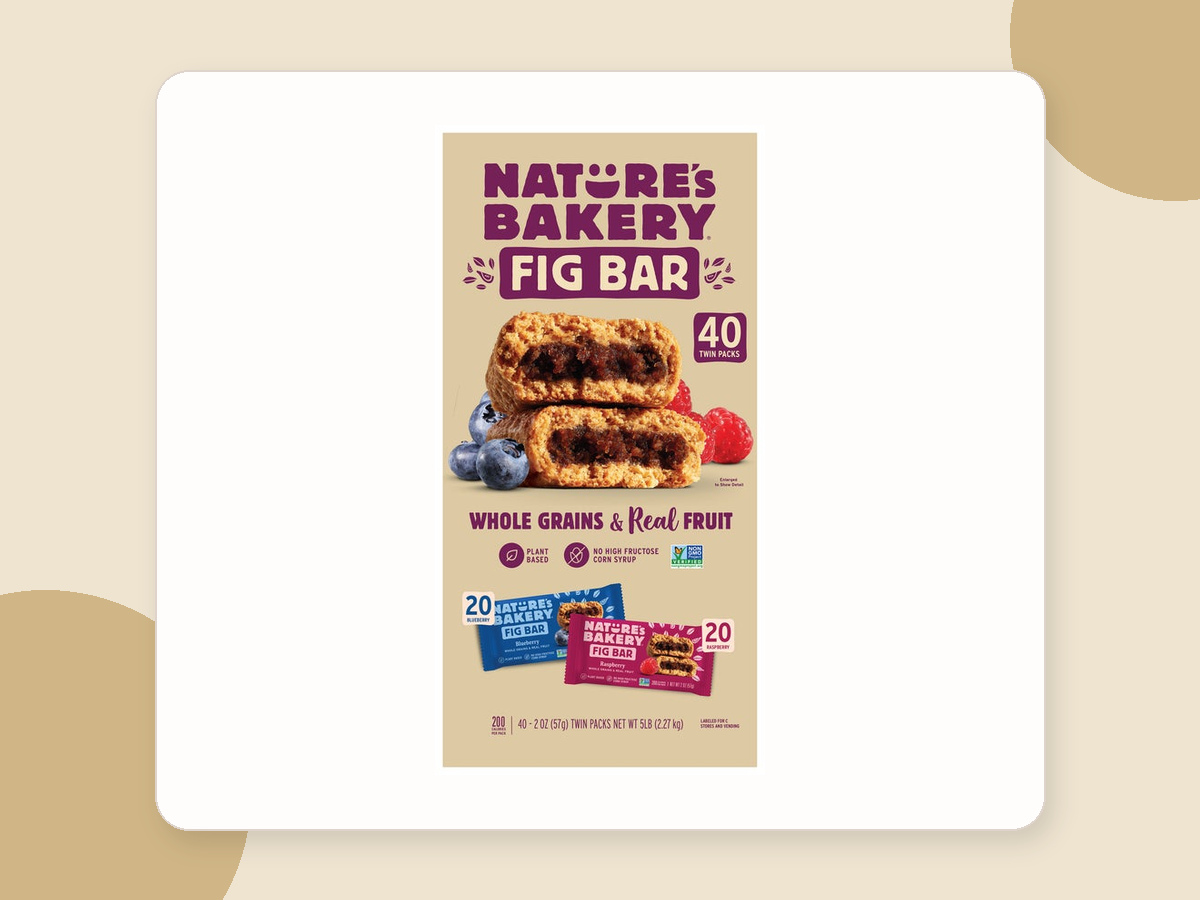 Nature's Bakery fig bar variety pack with 40 twin packs.