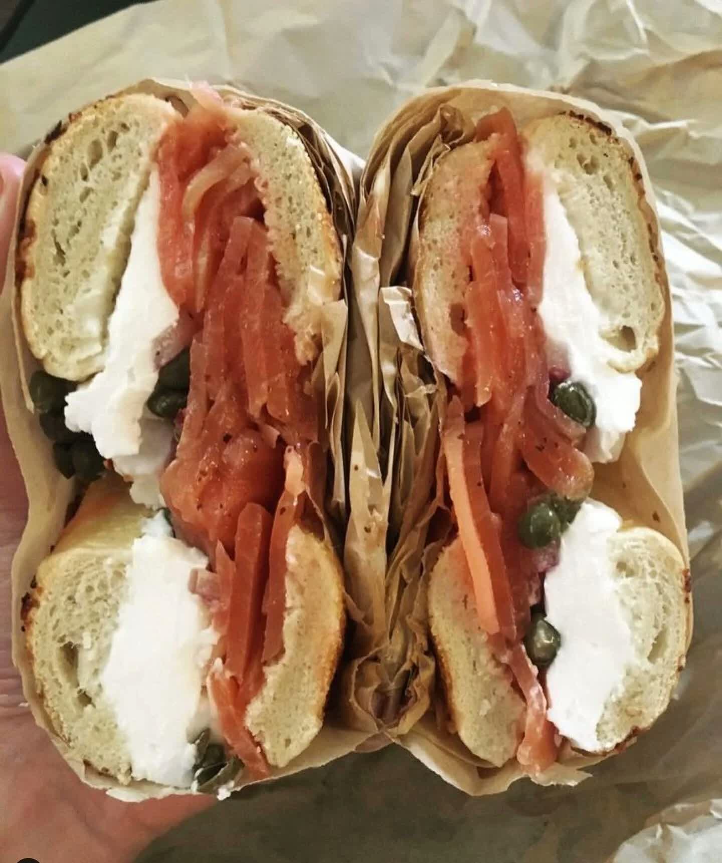 A vegan lox-style bagel sandwich from LUHV.