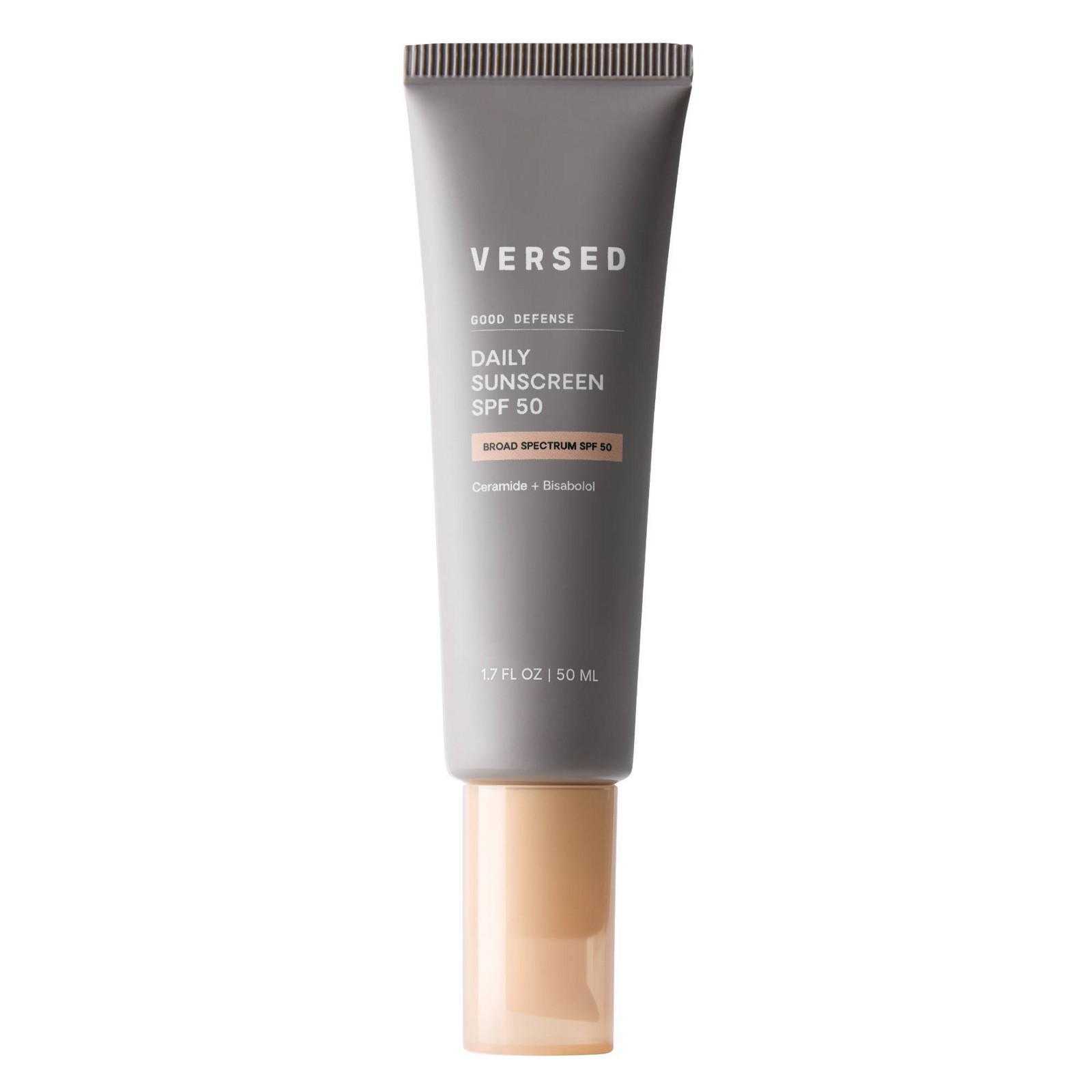 Versed Good Defense Daily Sunscreen SPF 50 tube sold at Target