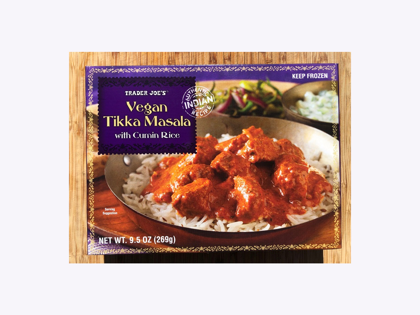 Trader Joe's Vegan Tikka Masala package.