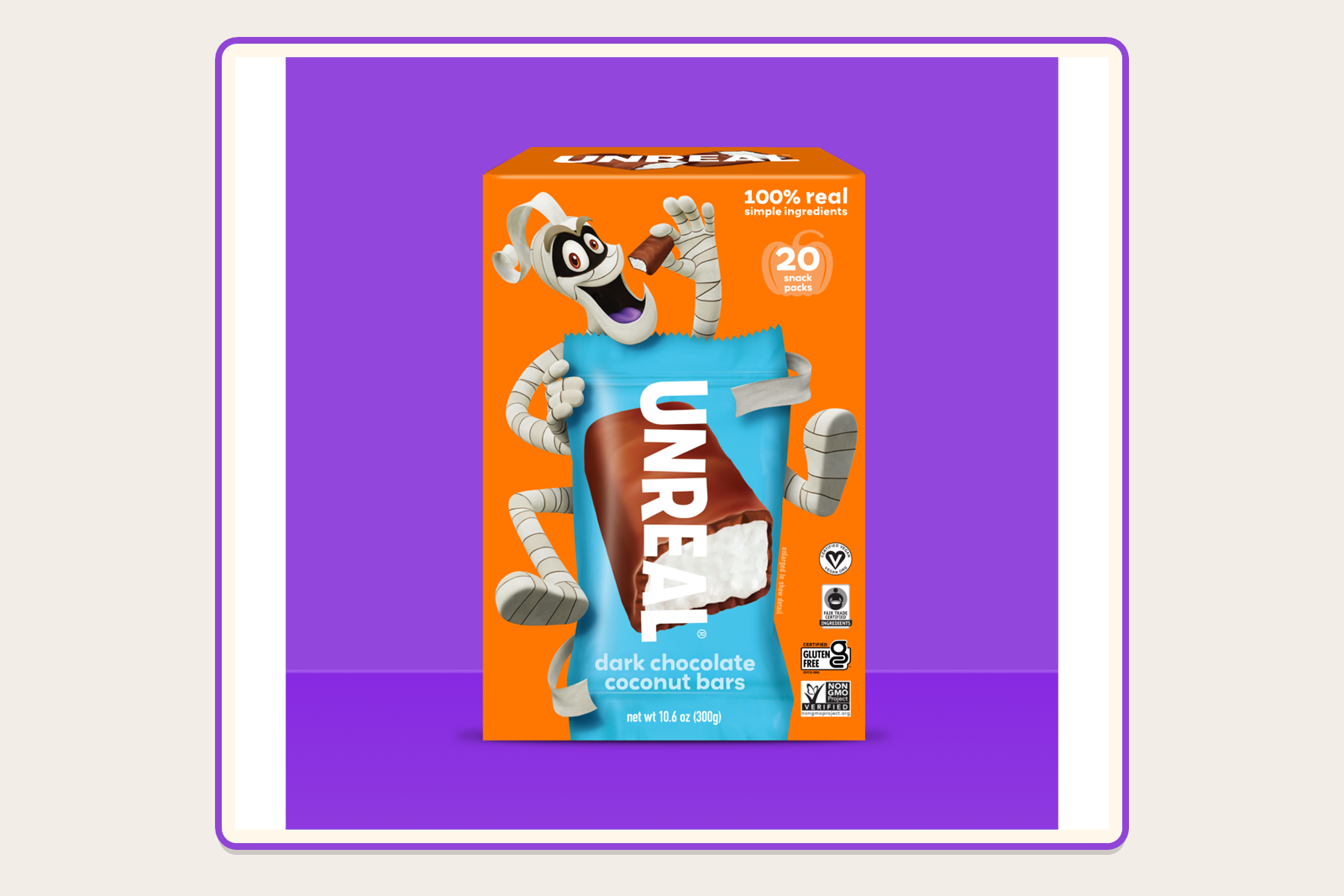 UNREAL Halloween Dark Chocolate Coconut Bars box.